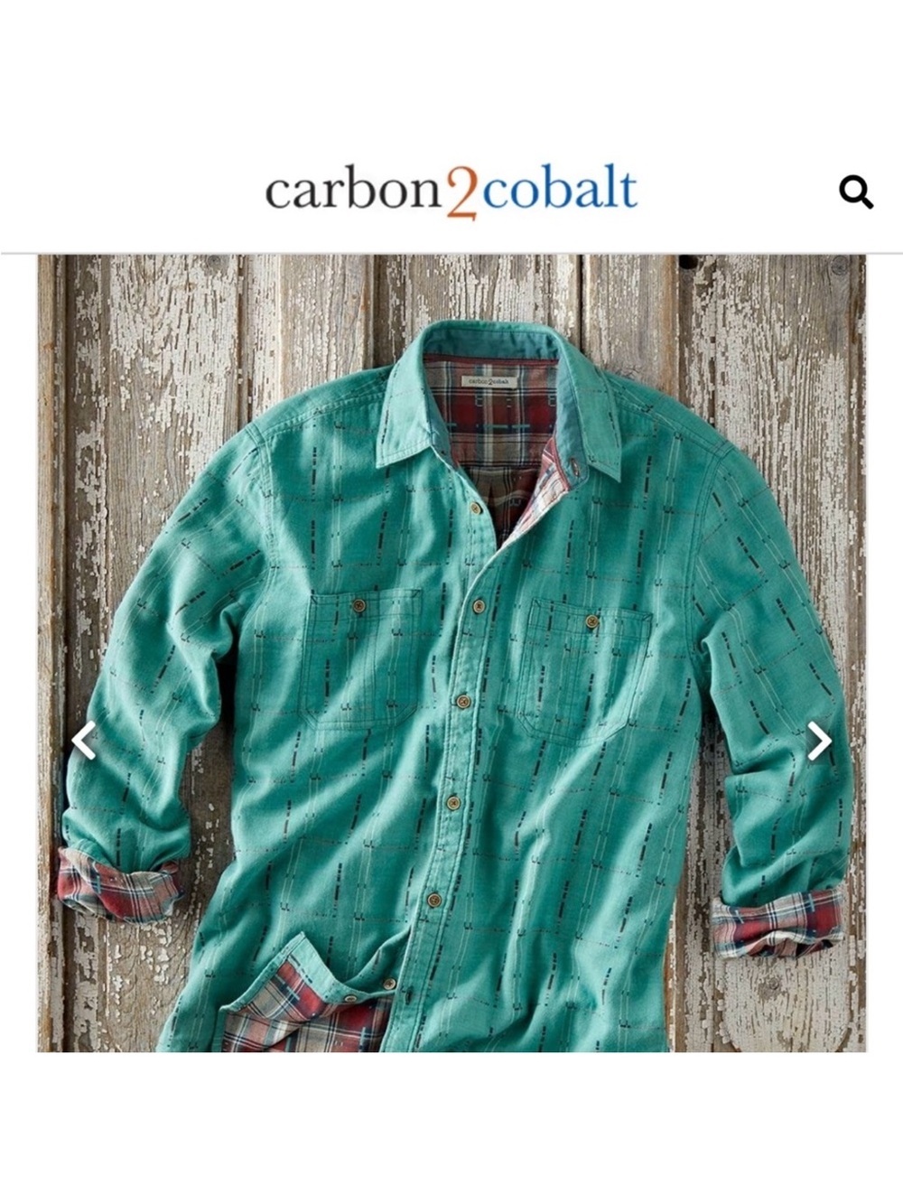 Carbon2Cobalt teal long sleeve shirt with plaid flannel lining Size XL